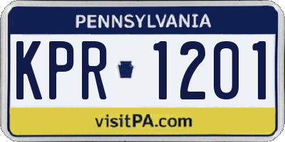 PA license plate KPR1201