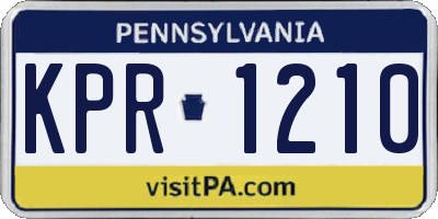 PA license plate KPR1210
