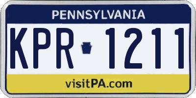 PA license plate KPR1211