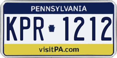 PA license plate KPR1212