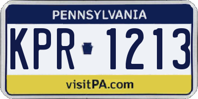 PA license plate KPR1213
