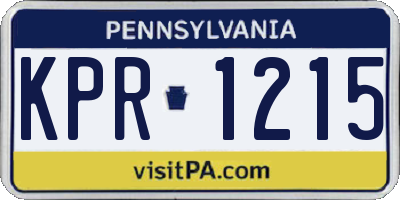 PA license plate KPR1215