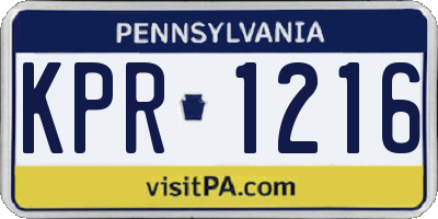 PA license plate KPR1216