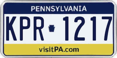 PA license plate KPR1217