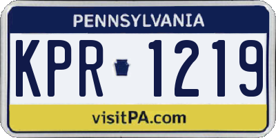 PA license plate KPR1219