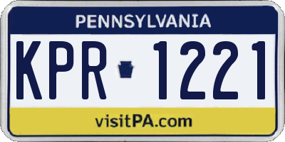 PA license plate KPR1221