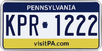 PA license plate KPR1222