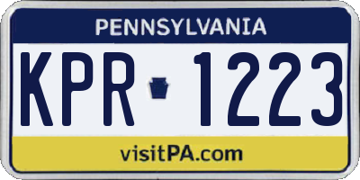 PA license plate KPR1223