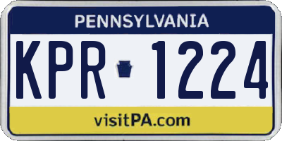 PA license plate KPR1224