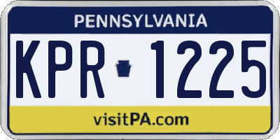 PA license plate KPR1225