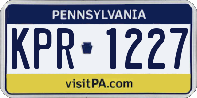 PA license plate KPR1227