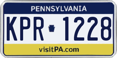 PA license plate KPR1228