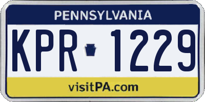 PA license plate KPR1229