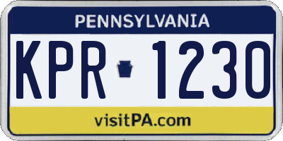 PA license plate KPR1230