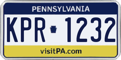 PA license plate KPR1232