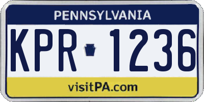 PA license plate KPR1236