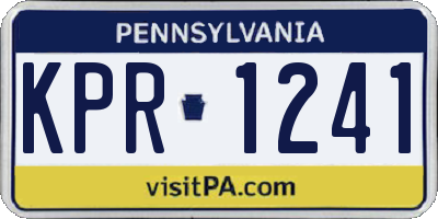 PA license plate KPR1241