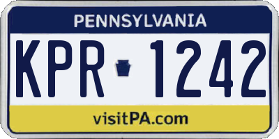 PA license plate KPR1242