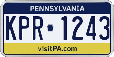 PA license plate KPR1243
