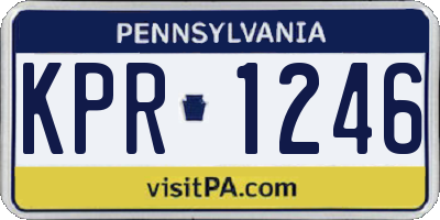 PA license plate KPR1246