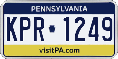 PA license plate KPR1249