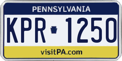 PA license plate KPR1250