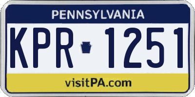 PA license plate KPR1251