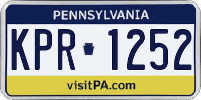 PA license plate KPR1252