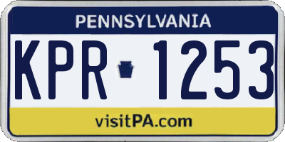 PA license plate KPR1253