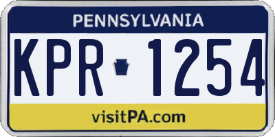 PA license plate KPR1254