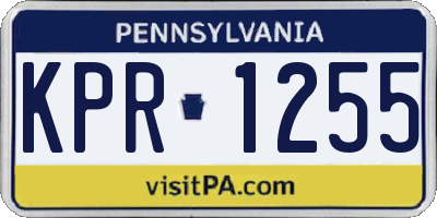 PA license plate KPR1255