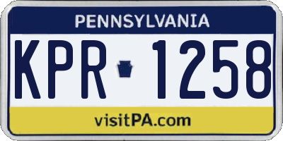 PA license plate KPR1258