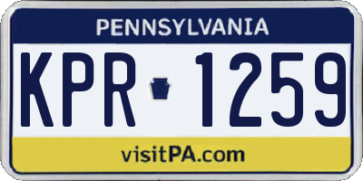 PA license plate KPR1259