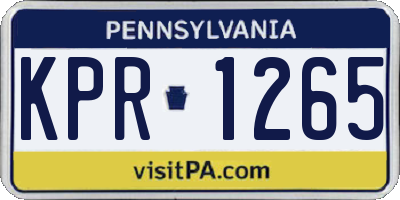 PA license plate KPR1265