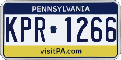 PA license plate KPR1266