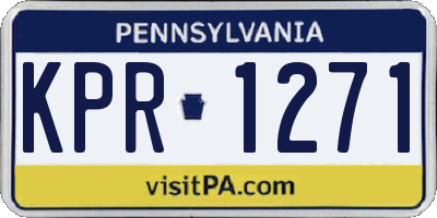 PA license plate KPR1271