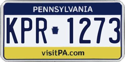 PA license plate KPR1273