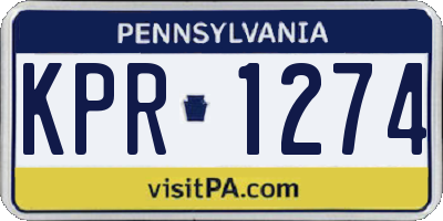 PA license plate KPR1274