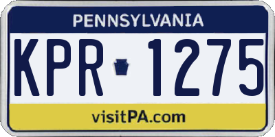 PA license plate KPR1275