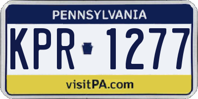 PA license plate KPR1277
