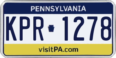 PA license plate KPR1278