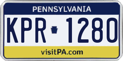 PA license plate KPR1280