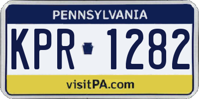 PA license plate KPR1282