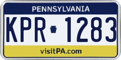 PA license plate KPR1283