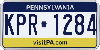 PA license plate KPR1284