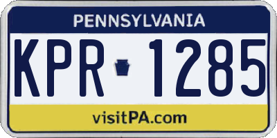 PA license plate KPR1285