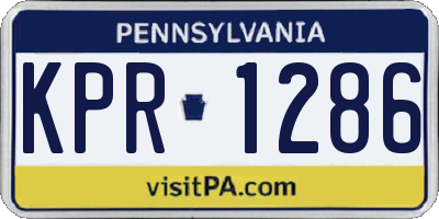 PA license plate KPR1286