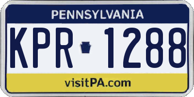 PA license plate KPR1288