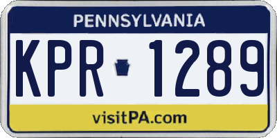 PA license plate KPR1289