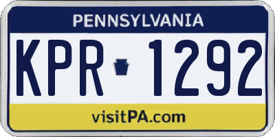 PA license plate KPR1292